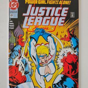 JUSTICE LEAGUE Europe #49 Apr 1993 DC Comics Power Girl Fights Alone! VF/NM